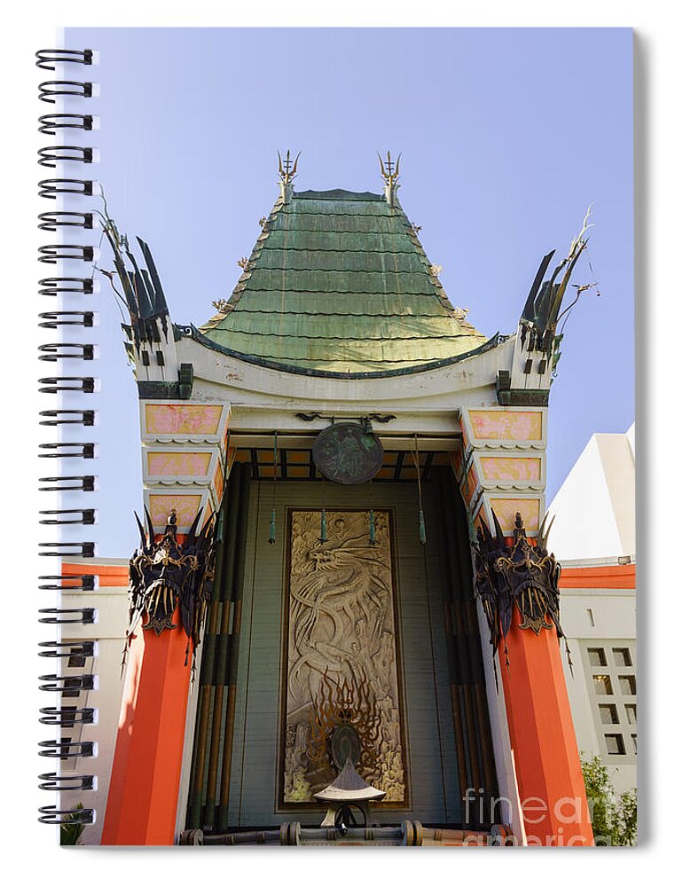 America Spiral Notebook featuring the photograph Grauman's Chinese Theatre in Hollywood California by Paul Velgos