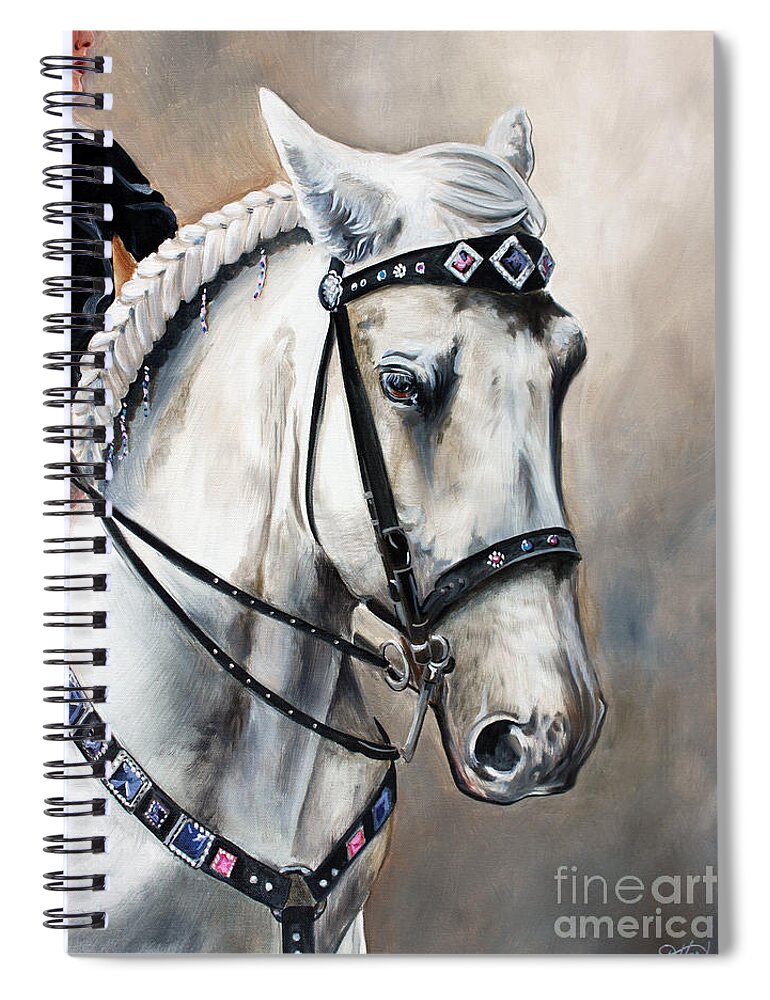 Andalusian Spiral Notebook featuring the painting Grayslake Gray by Debbie Hart