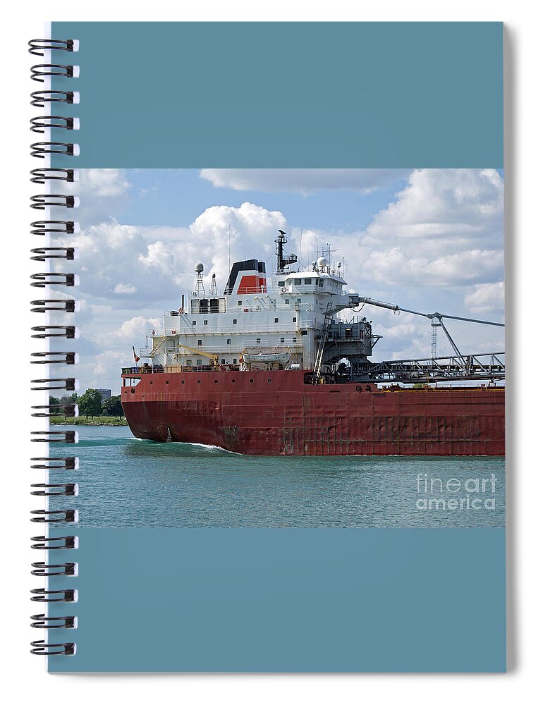 Freighter Spiral Notebook featuring the photograph Great Lakes Transport by Ann Horn