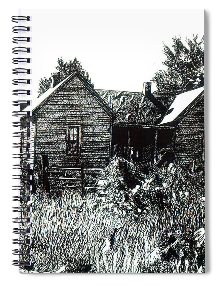 Old Houses Spiral Notebook featuring the drawing Greatgrandmother's House by Cory Still