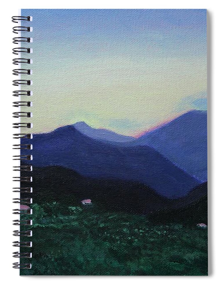 Greece Spiral Notebook featuring the painting Greek Countryside by Marina McLain
