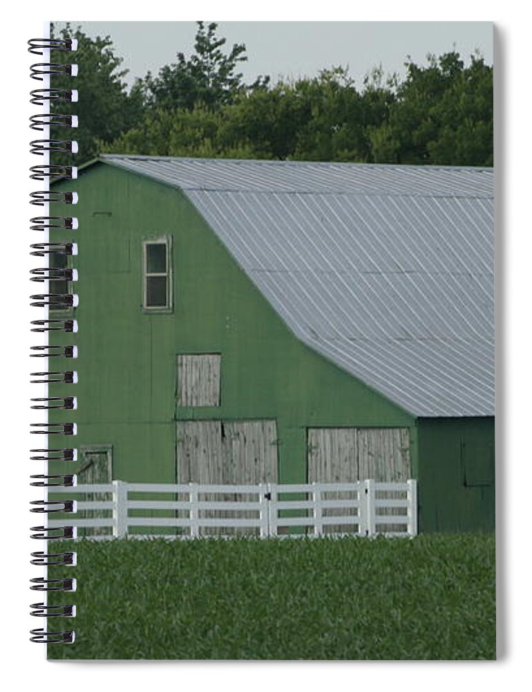 Barn Spiral Notebook featuring the photograph Kentucky Green Barn by Valerie Collins