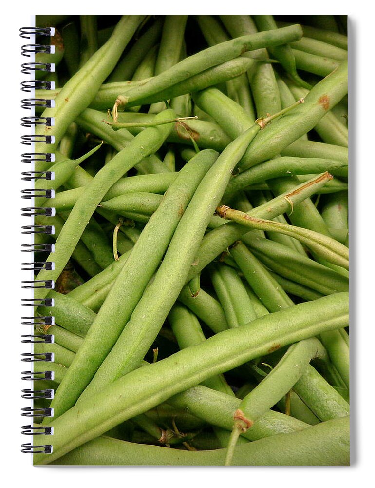Skompski Spiral Notebook featuring the photograph Green Beans by Joseph Skompski