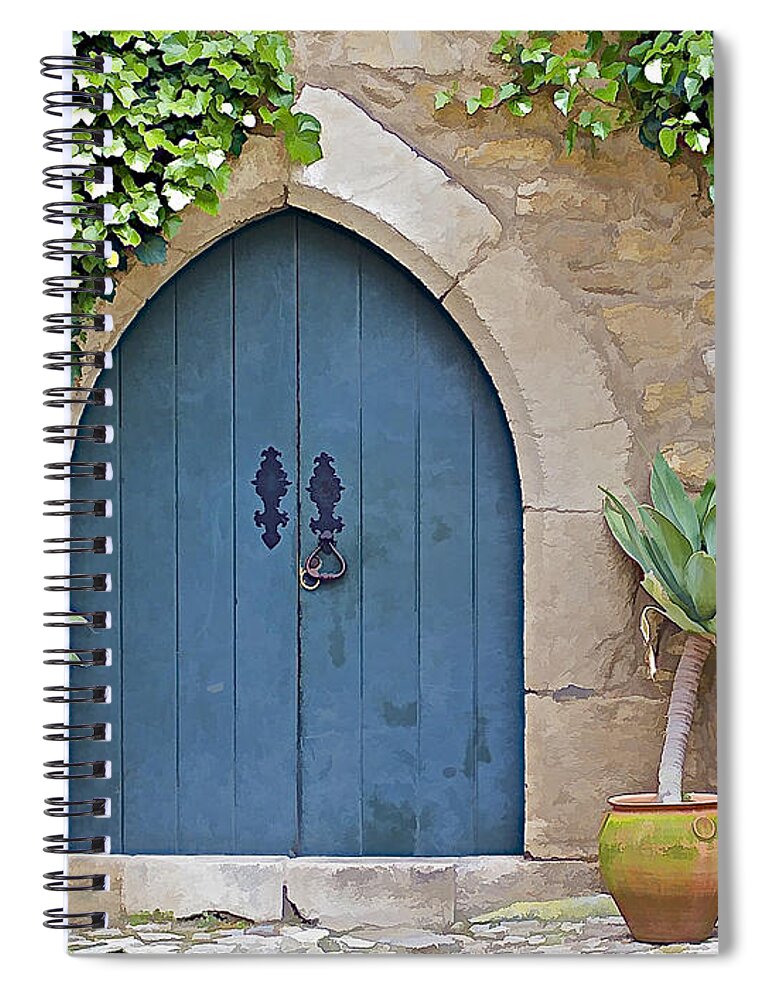 Abandon Spiral Notebook featuring the photograph Green Castle Door of Obidos by David Letts