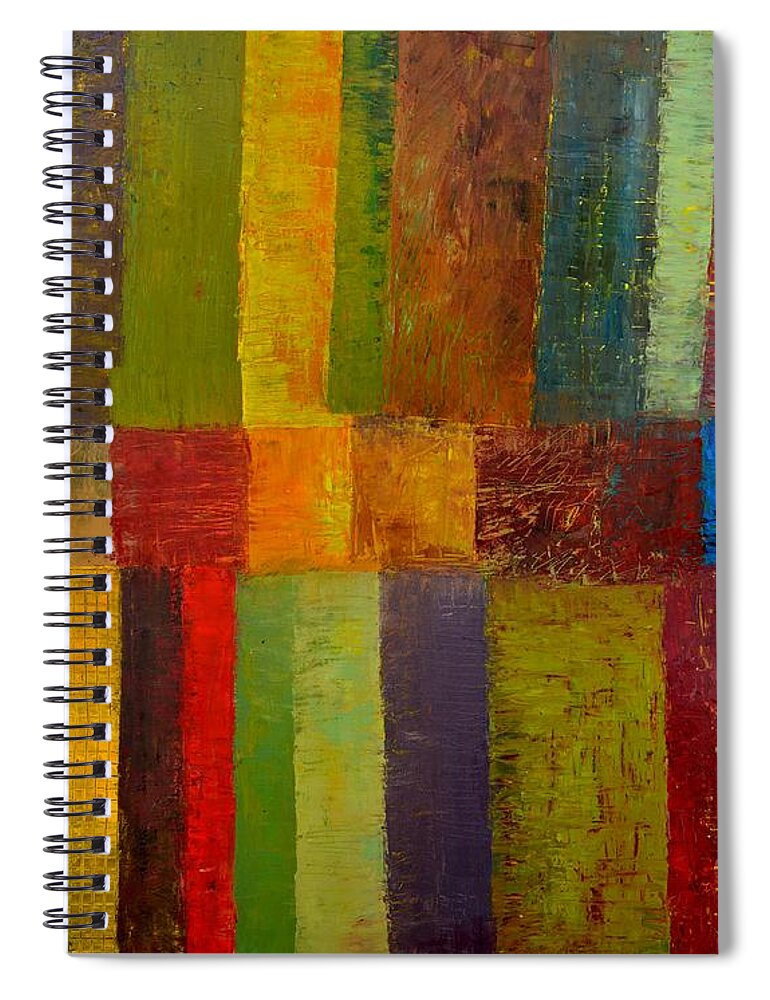 Abstract Spiral Notebook featuring the painting Green Eggs and Ham by Michelle Calkins