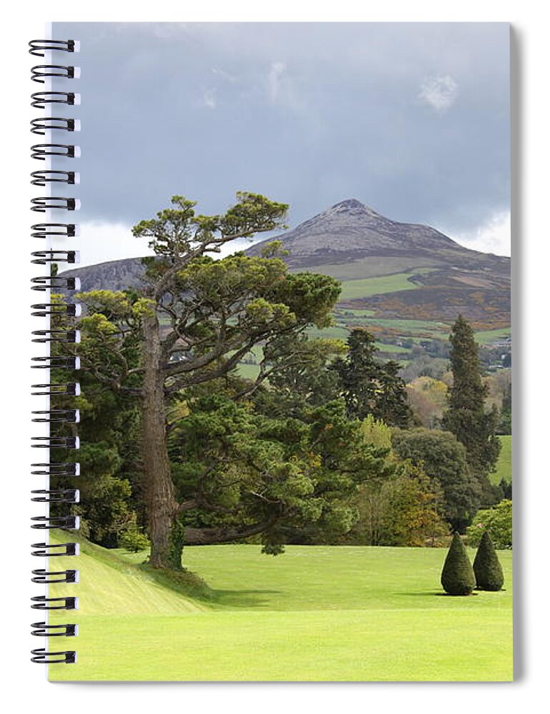 Powerscourt Spiral Notebook featuring the photograph Green Green Garden And Mountain by Christiane Schulze Art And Photography