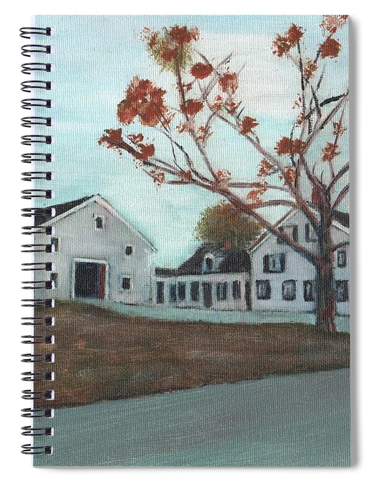 Farms Spiral Notebook featuring the painting Green Meadow Farm by Cliff Wilson