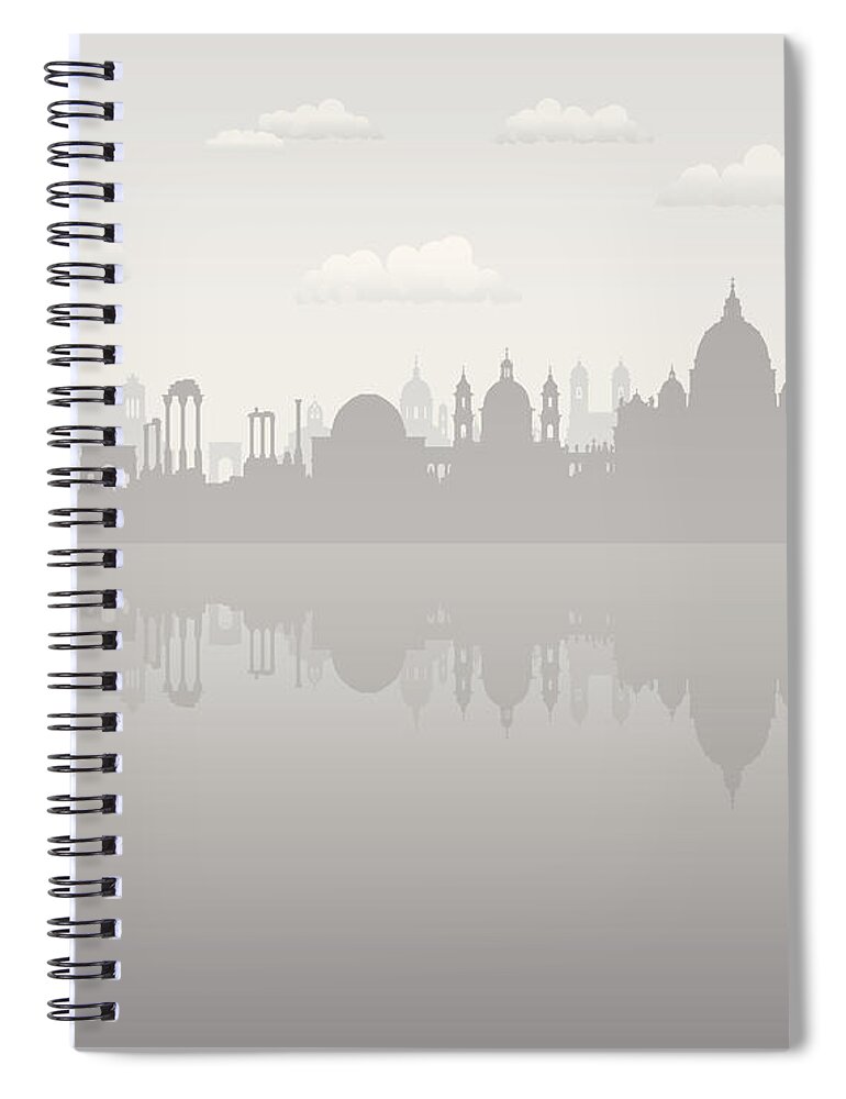 Arch Spiral Notebook featuring the digital art Grey Rome by Leontura