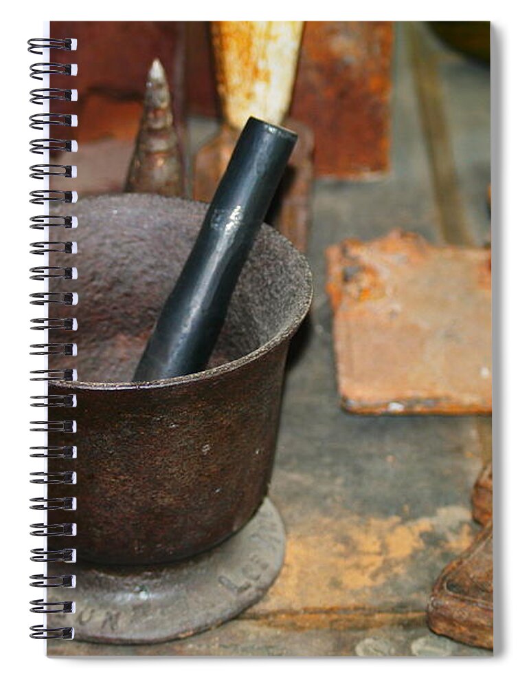 Inanimate Objects Spiral Notebook featuring the photograph Grinding Bowl by Jeff Swan