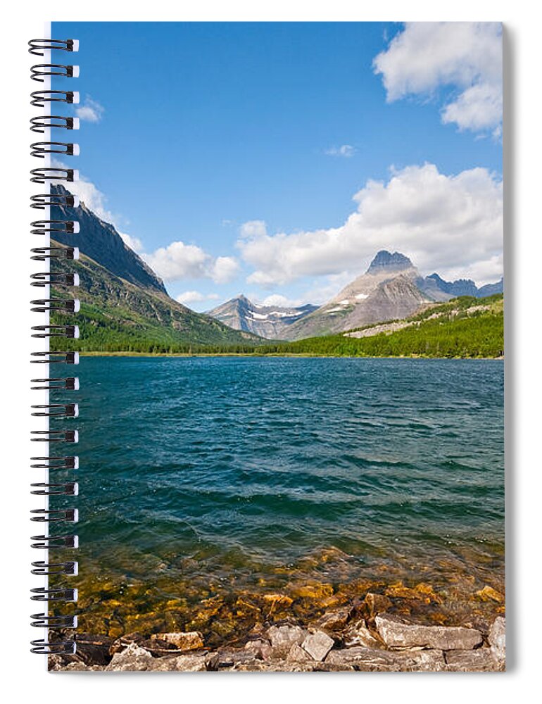 Beauty In Nature Spiral Notebook featuring the photograph Grinnell Point from Swiftcurrent Lake by Jeff Goulden