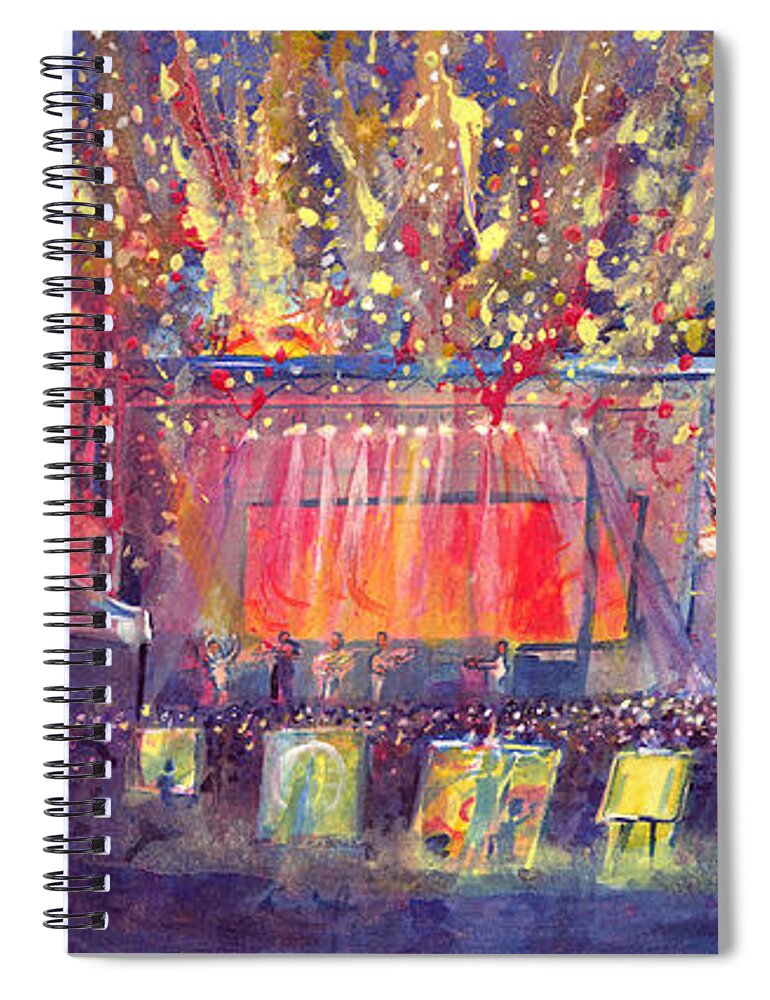 Groundation Spiral Notebook featuring the painting Groundation at ARISE Music Festival by David Sockrider