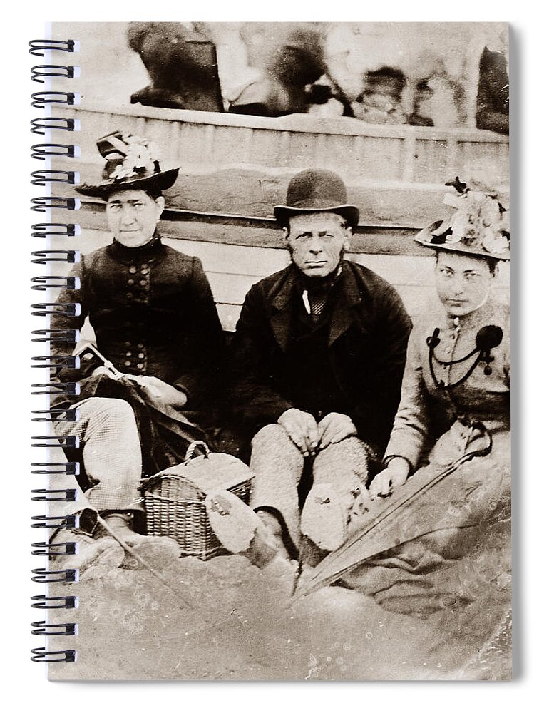 Boat Spiral Notebook featuring the photograph Group next to Boat by Photographer unknown