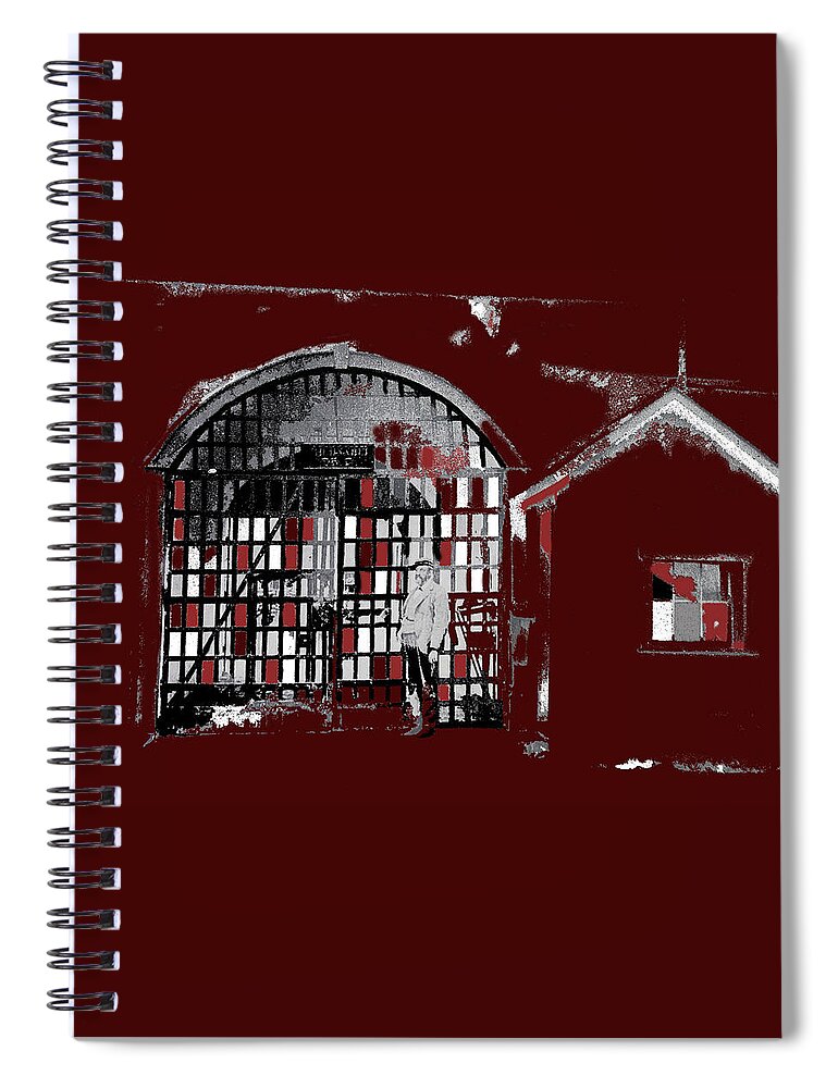 Guard B.f. Hartlee Front Entrance Yuma Territorial Prison No Date-2013 Spiral Notebook featuring the photograph Guard B.F. Hartlee front entrance Yuma Territorial Prison no date-2013 by David Lee Guss