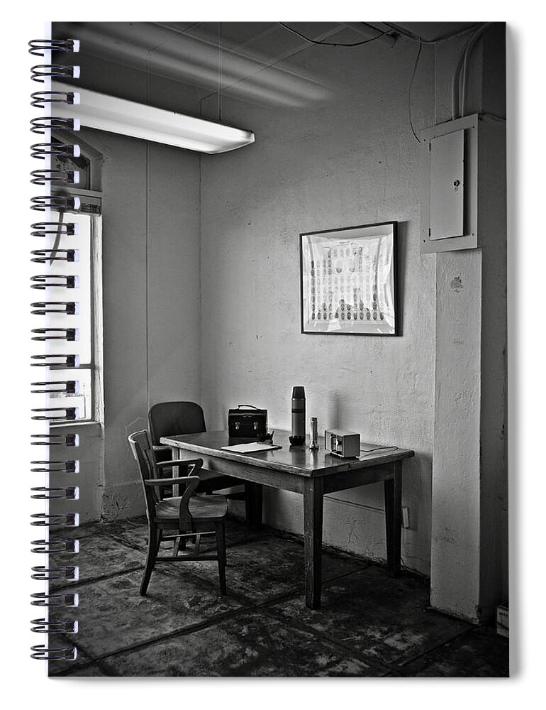 Communications Spiral Notebook featuring the photograph Guard dining area in Alcatraz prison by RicardMN Photography
