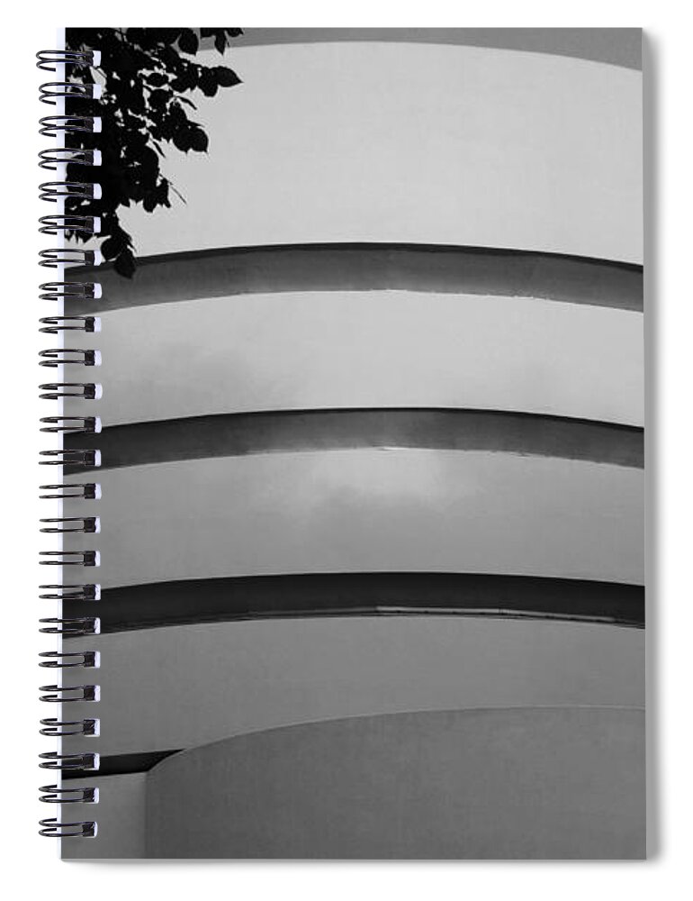 Scenic Spiral Notebook featuring the photograph GUGGENHEIM in the ROUND in BLACK AND WHITE by Rob Hans