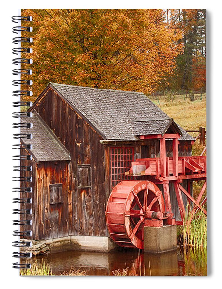 New England Mill Spiral Notebook featuring the photograph Guildhall grist mill by Jeff Folger