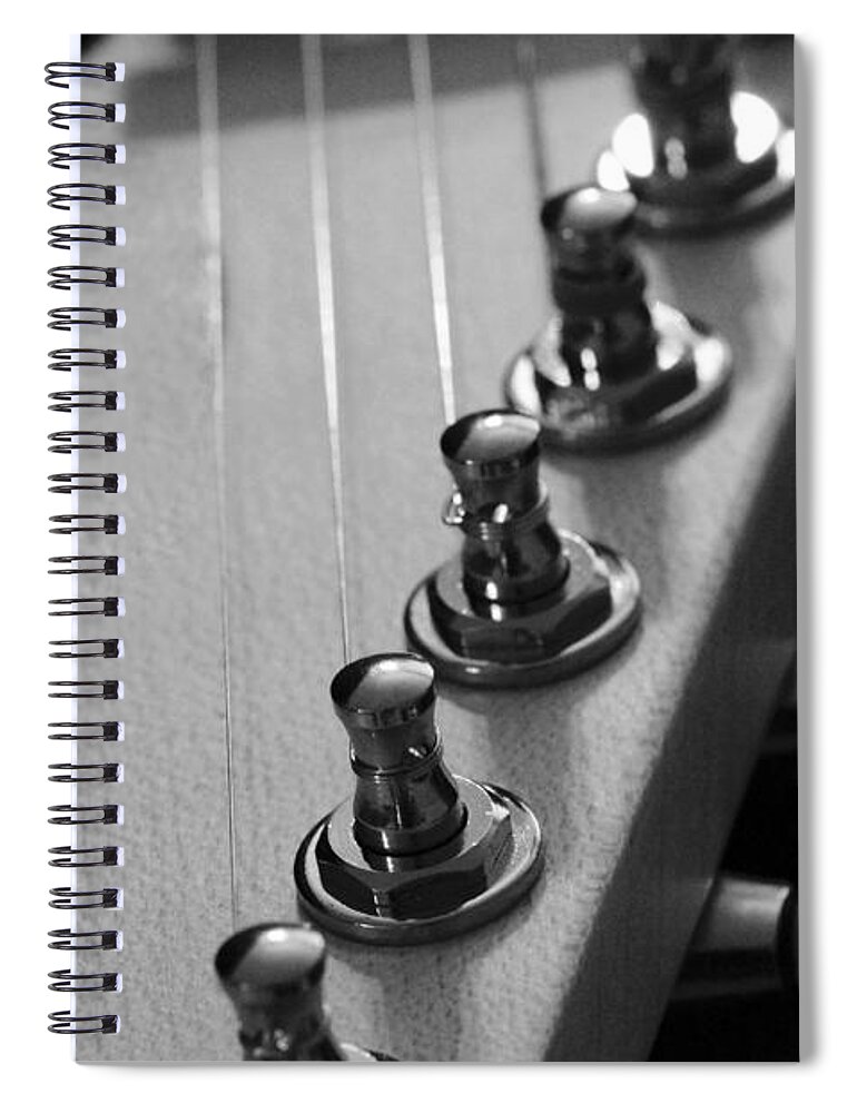 Guitar Spiral Notebook featuring the photograph Black and White Guitar by Mike Murdock