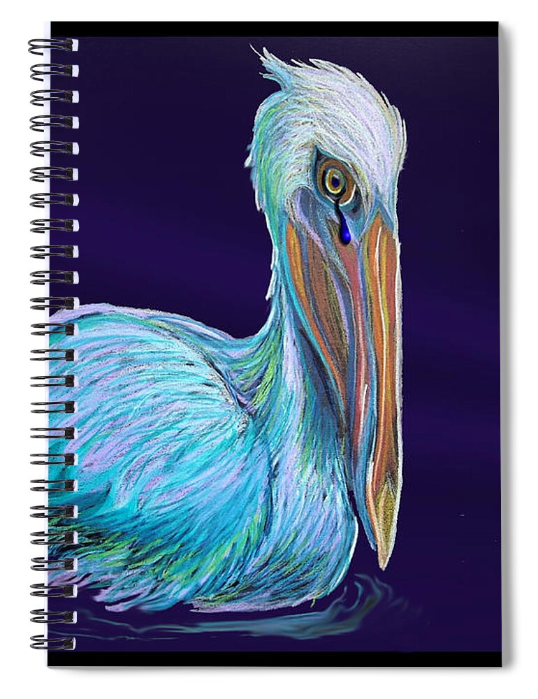Pelican Art Spiral Notebook featuring the digital art Gulf Coast Survivor by Nick Gustafson