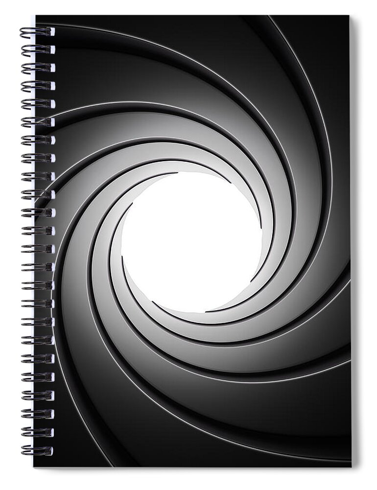 Barrel Spiral Notebook featuring the photograph Gun Barrel from Inside by Johan Swanepoel