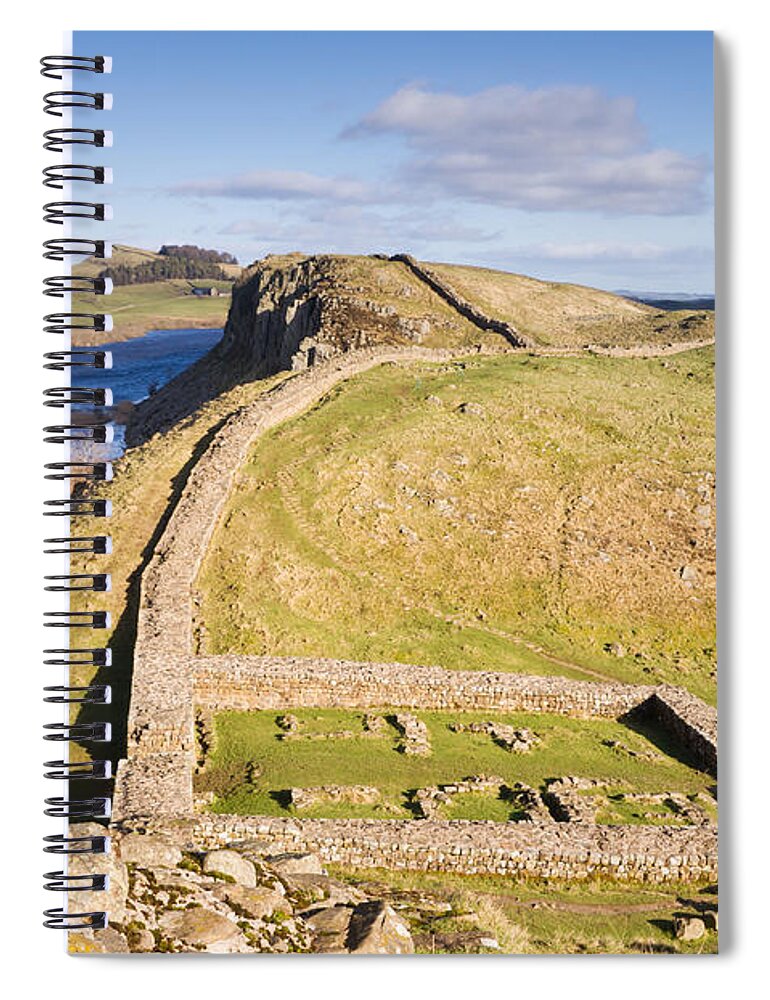 Northumberland Spiral Notebook featuring the photograph Hadrians Wall milecastle by David Head