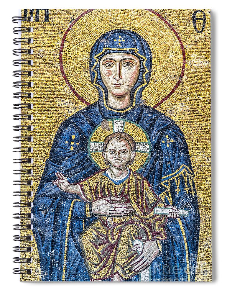 Istanbul Spiral Notebook featuring the photograph Hagia Sofia mosaic 05 by Antony McAulay