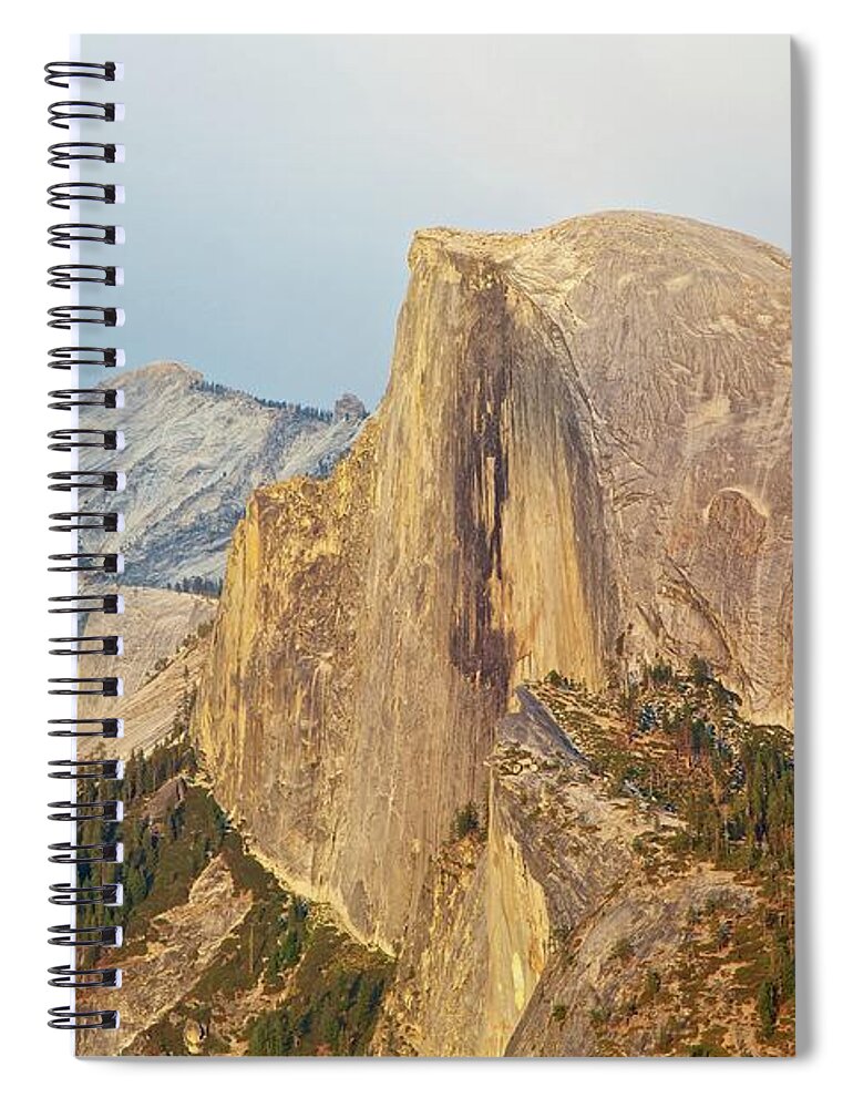 Tranquility Spiral Notebook featuring the photograph Half Dome At Sunset, Rain In The East by Kirk Lougheed