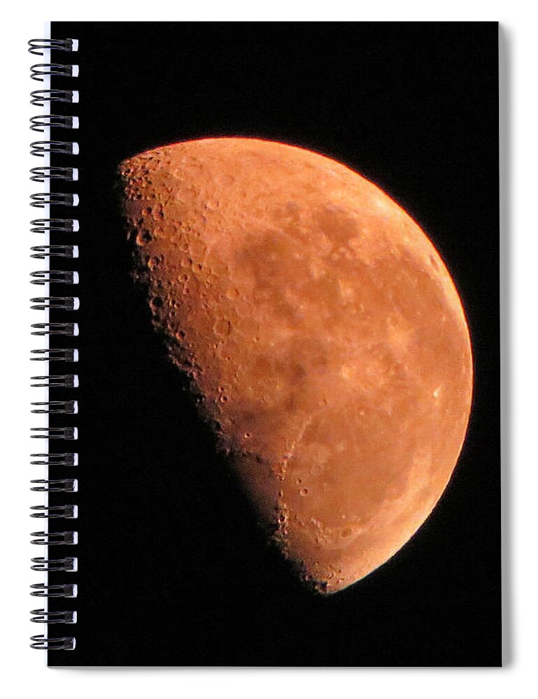 Moon Spiral Notebook featuring the photograph Half Moon by Dawn Key