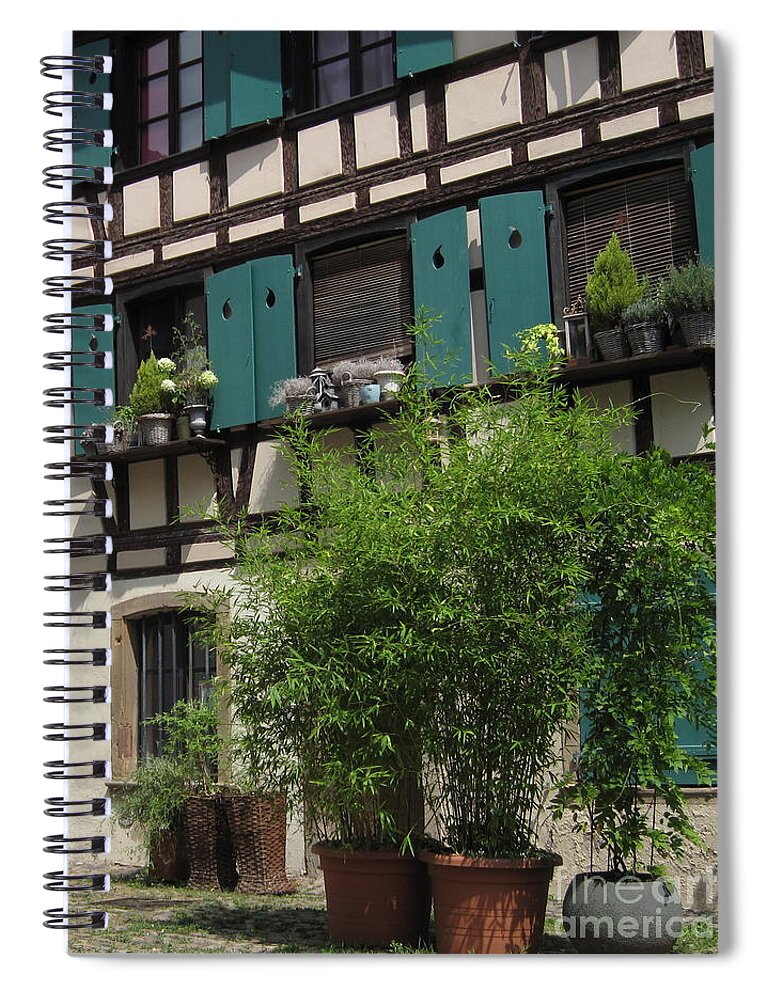 Timber Spiral Notebook featuring the photograph Half-Timbered House in Strasbourg by Amanda Mohler