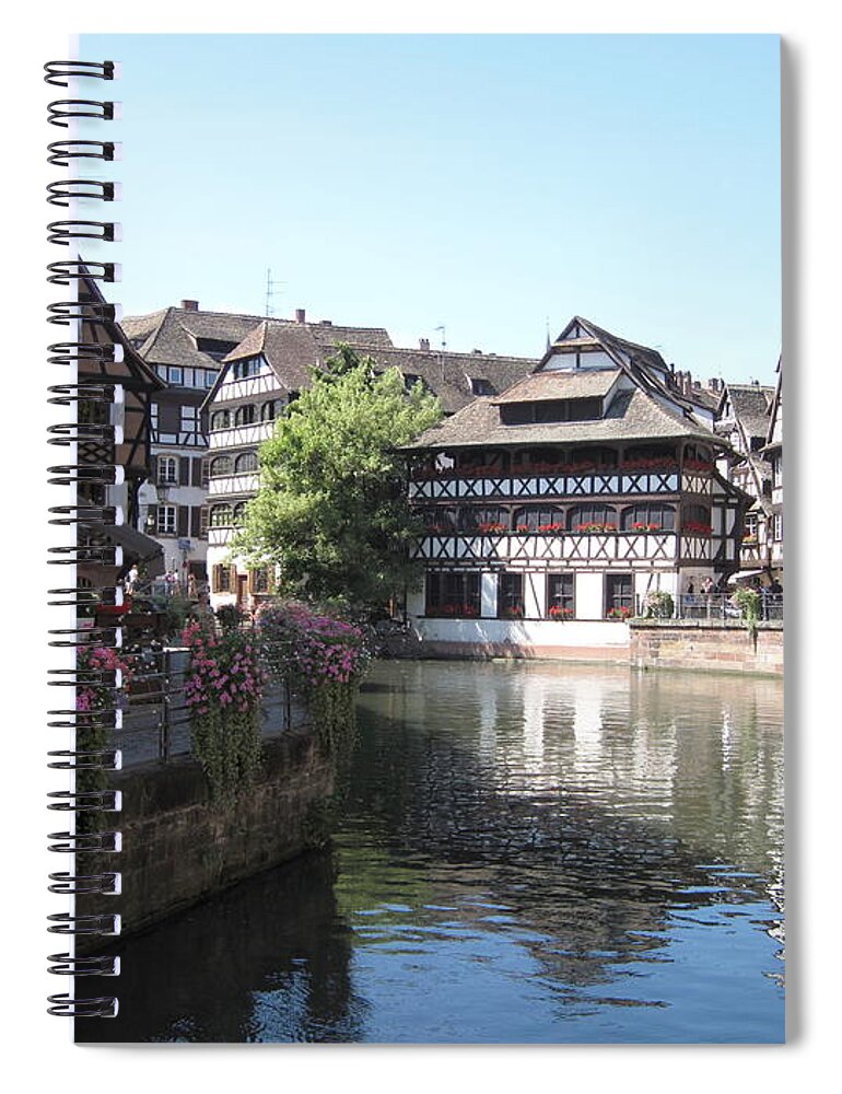 Timber Spiral Notebook featuring the photograph Half-Timbered Houses in Strasbourg by Amanda Mohler