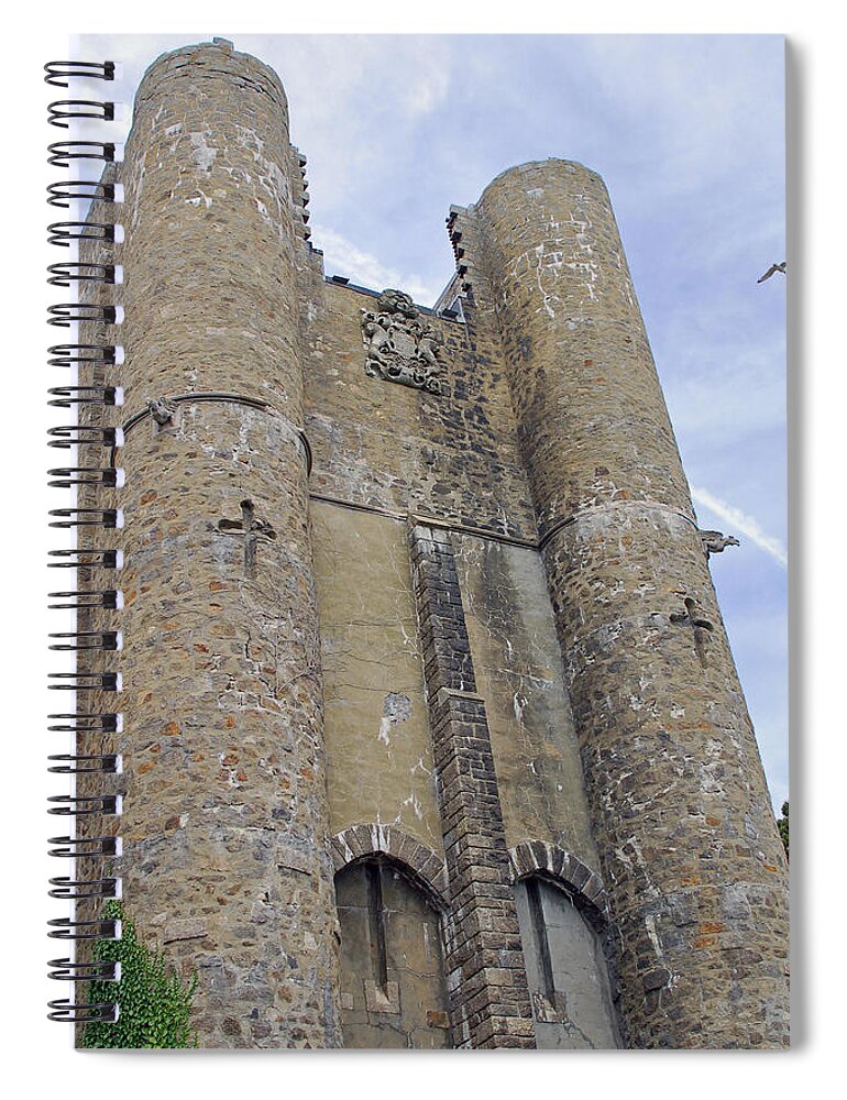 Hammond Castle Spiral Notebook featuring the photograph Hammond Castle detail II by Suzanne Gaff