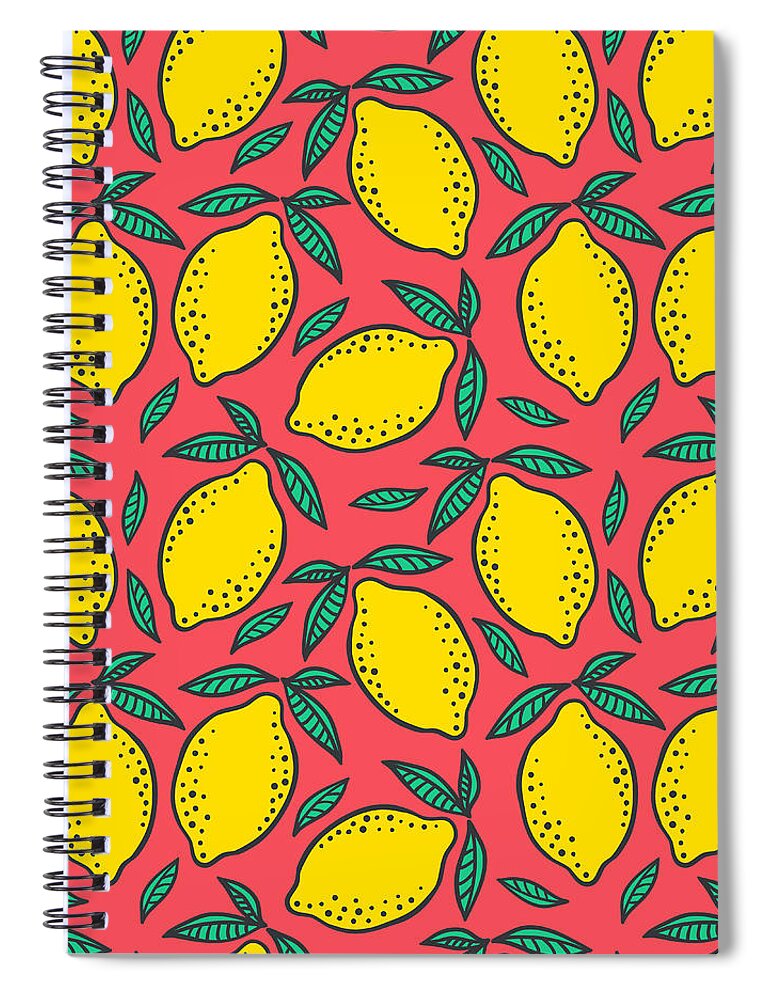Art Spiral Notebook featuring the digital art Hand Drawn Colorful Seamless Pattern Of by Ekaterina Bedoeva
