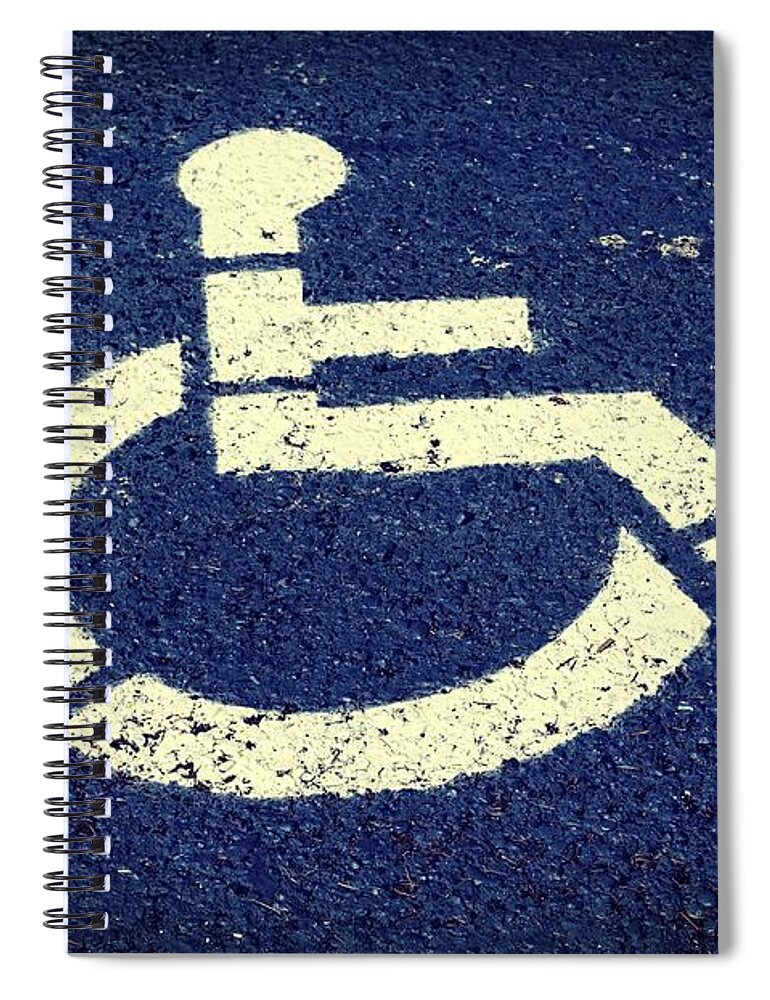 Disabled Spiral Notebook featuring the photograph Handicapped Parking Space by Tikvah's Hope