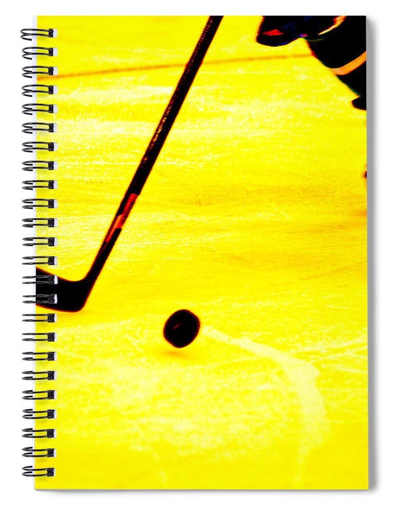 Hockey Spiral Notebook featuring the photograph Handling It by Karol Livote