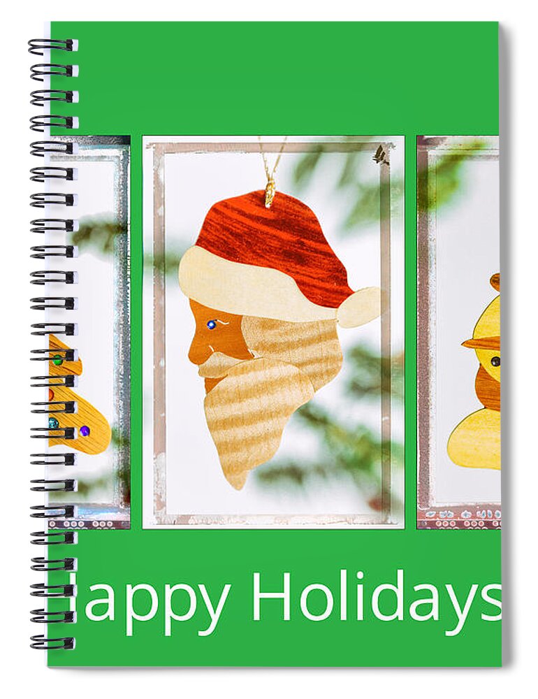 Christmas Spiral Notebook featuring the photograph Happy Holidays Art Message by Jo Ann Tomaselli