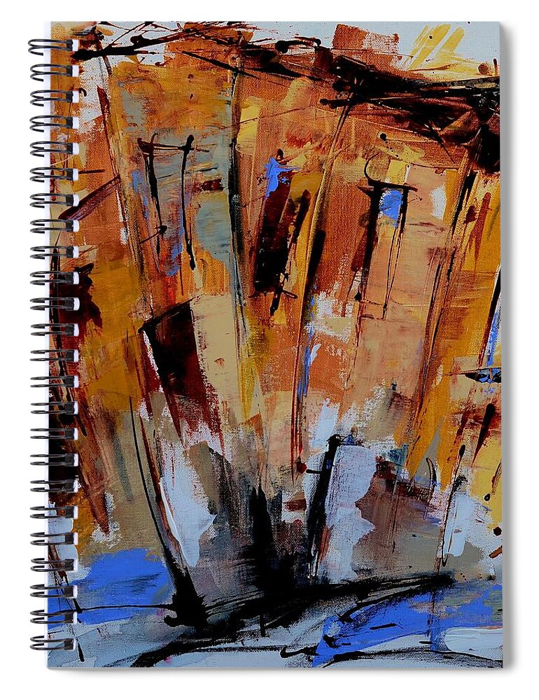 House Spiral Notebook featuring the painting Happy House by Elise Palmigiani
