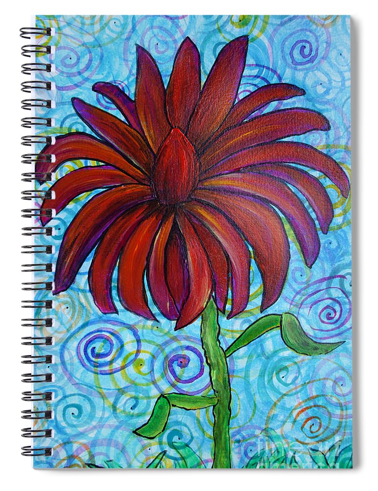 Happy Spring Flower Spiral Notebook featuring the painting Happy Spring Flower by Jacqueline Athmann