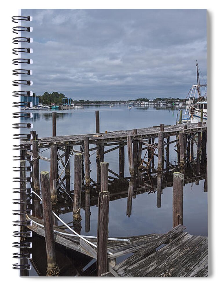 Ship Spiral Notebook featuring the photograph Harbor Work by Jon Glaser
