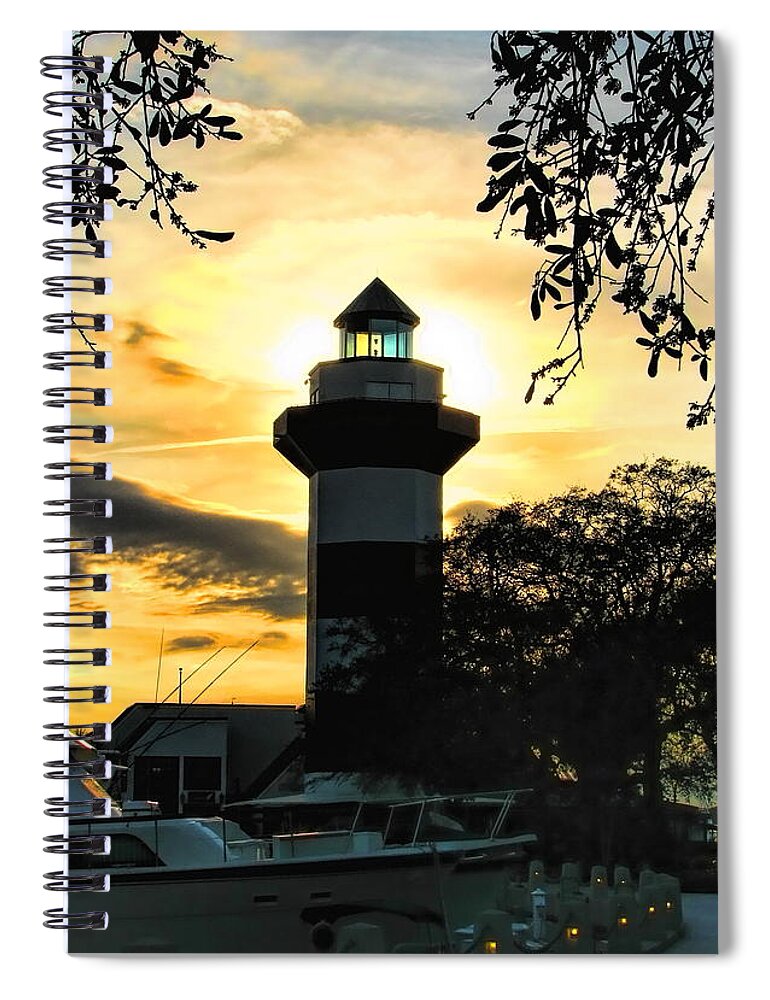 Lighthouse Spiral Notebook featuring the photograph Harbour Town Lighthouse Beacon by Dale Kauzlaric