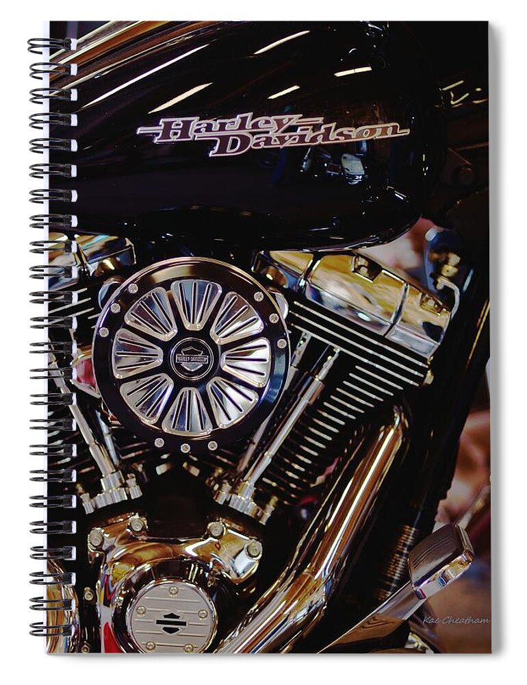 Motorcycle Spiral Notebook featuring the photograph Harley Davidson Abstract by Kae Cheatham