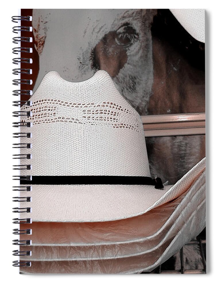 Cowboy Hat Spiral Notebook featuring the photograph Hats, Cow, No Boys by Kae Cheatham