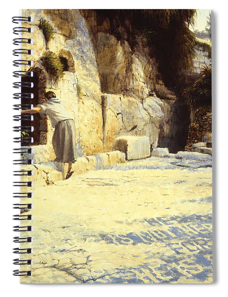Jerusalem Spiral Notebook featuring the painting He is Risen by Graham Braddock