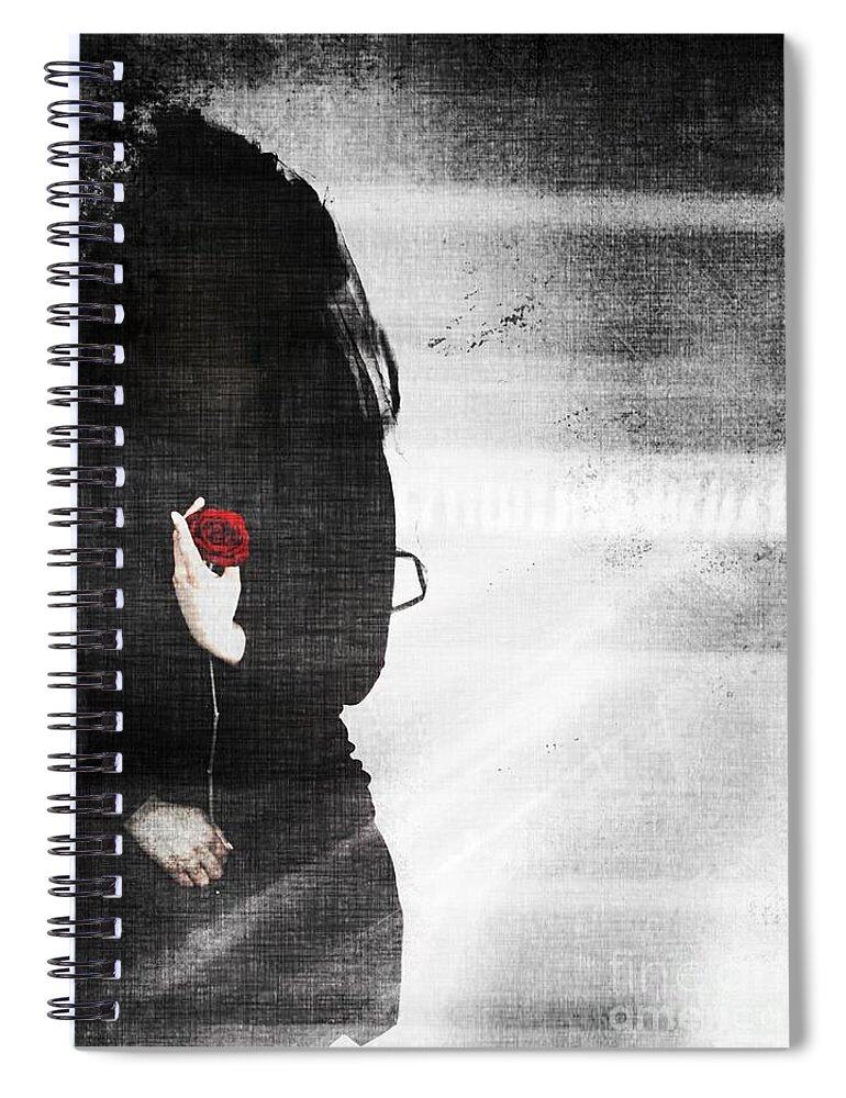  Spiral Notebook featuring the photograph He Took My Sense Of Self by Jessica S