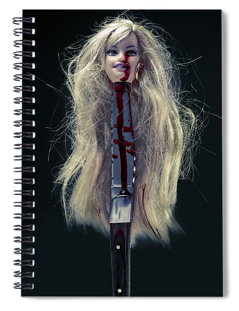 Head Spiral Notebook featuring the photograph Head And Knife by Joana Kruse