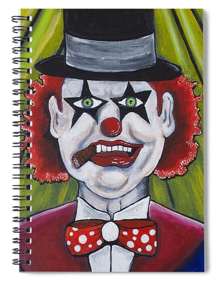 Clowns Spiral Notebook featuring the painting Head Clown by Patricia Arroyo