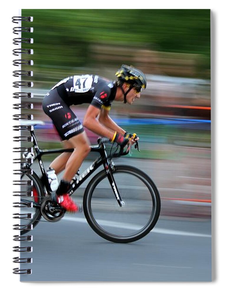 Cycling Spiral Notebook featuring the photograph Racing for the Finish Line by Kevin Desrosiers