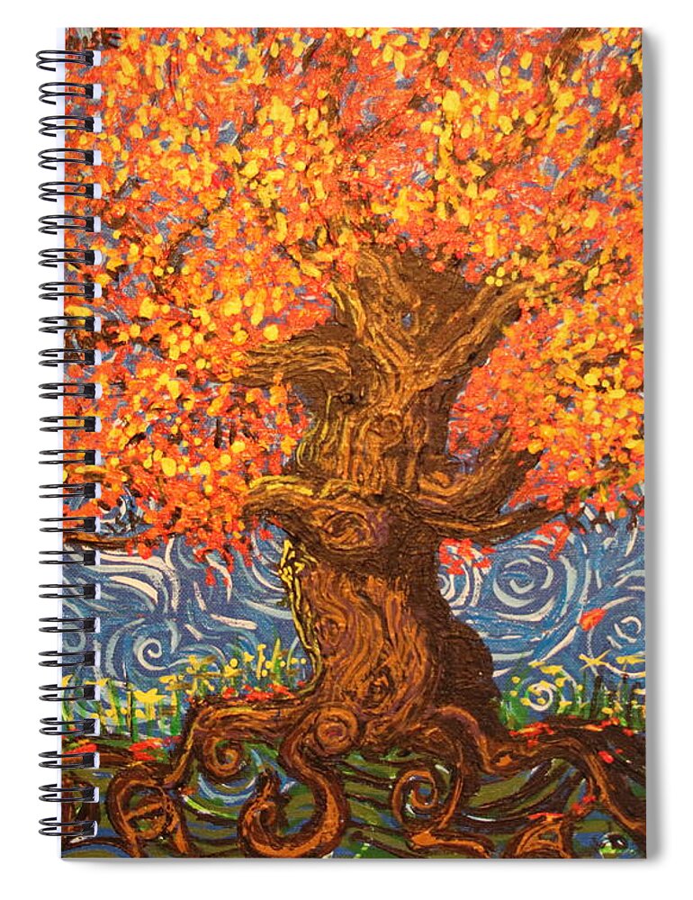 Impressionism Spiral Notebook featuring the painting Healthy at Home Tree by Stefan Duncan