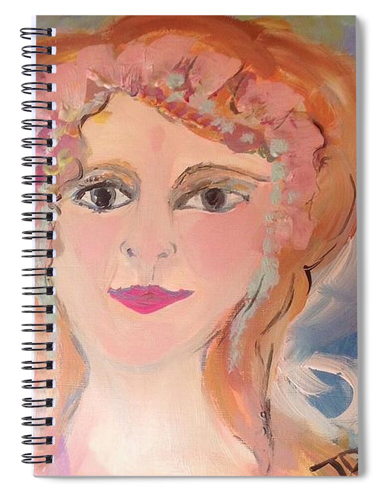 Soul Spiral Notebook featuring the painting Heart and soul by Judith Desrosiers