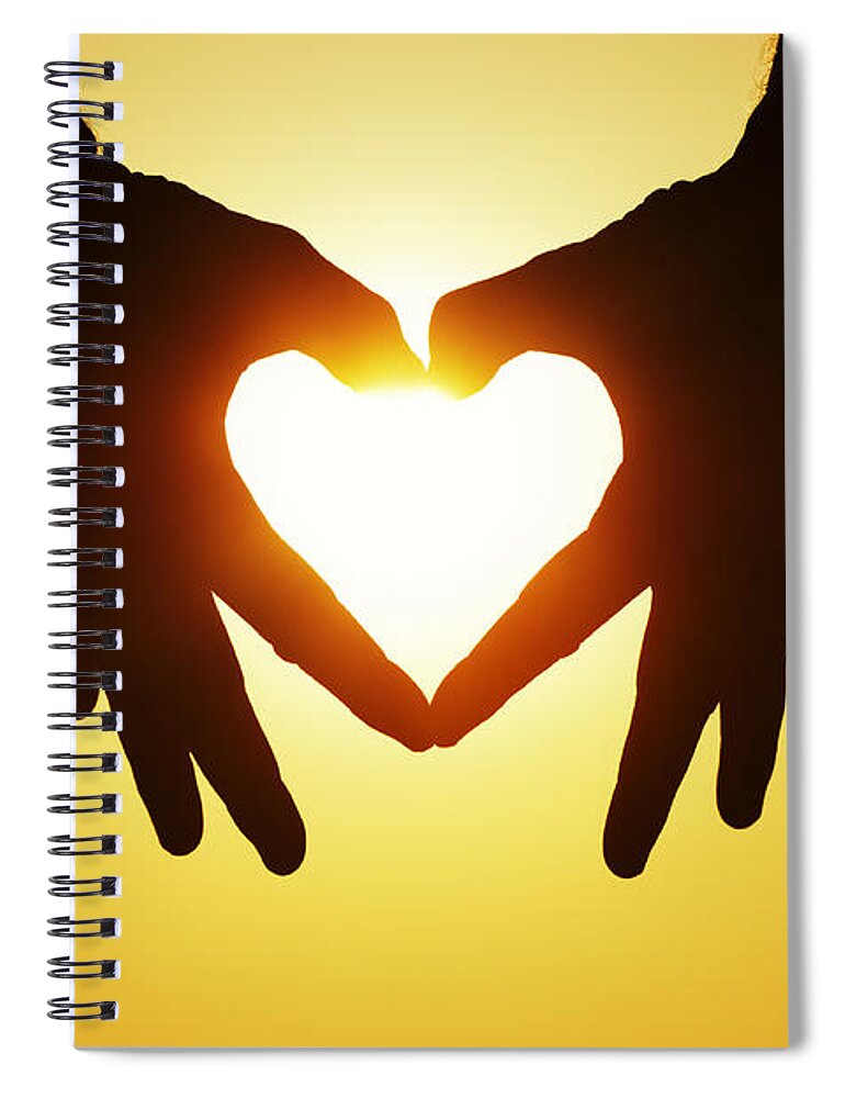 Silhouette Spiral Notebook featuring the photograph Heart Hands by Tim Gainey