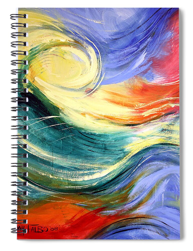 Abstract Spiral Notebook featuring the painting Heaven by Anthony Falbo