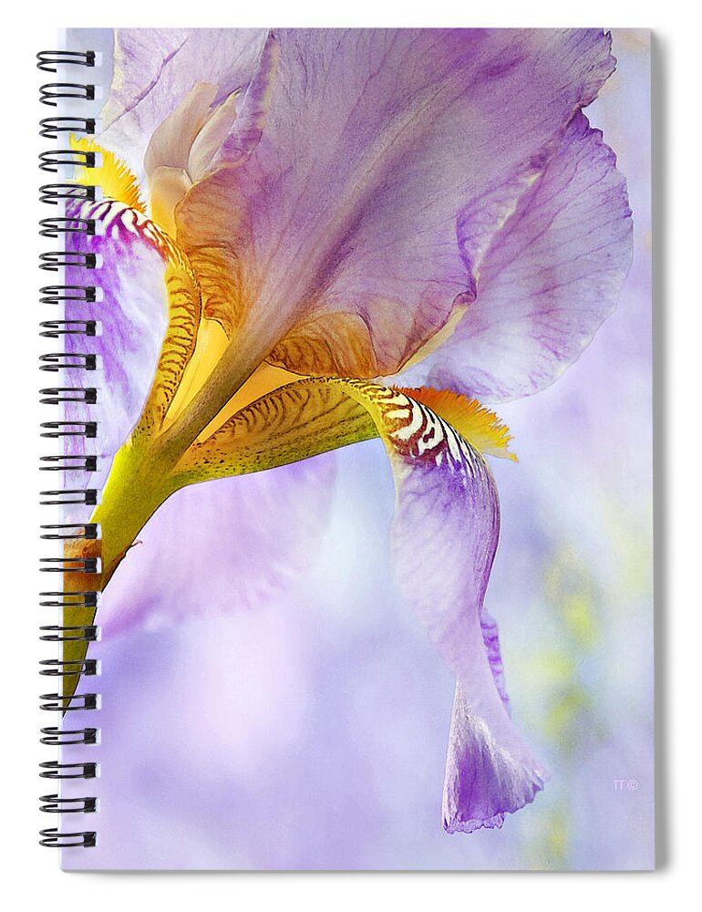 Floral Spiral Notebook featuring the photograph Heavenly Iris 2 by Theresa Tahara